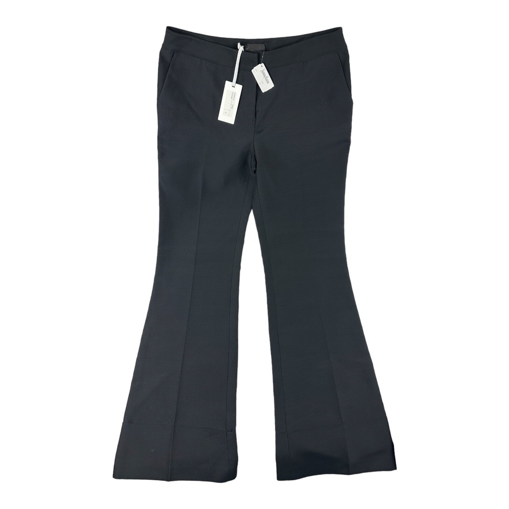 Co Collection Black Wide Leg High Waisted Trousers Wool Silk Pants Large NWT